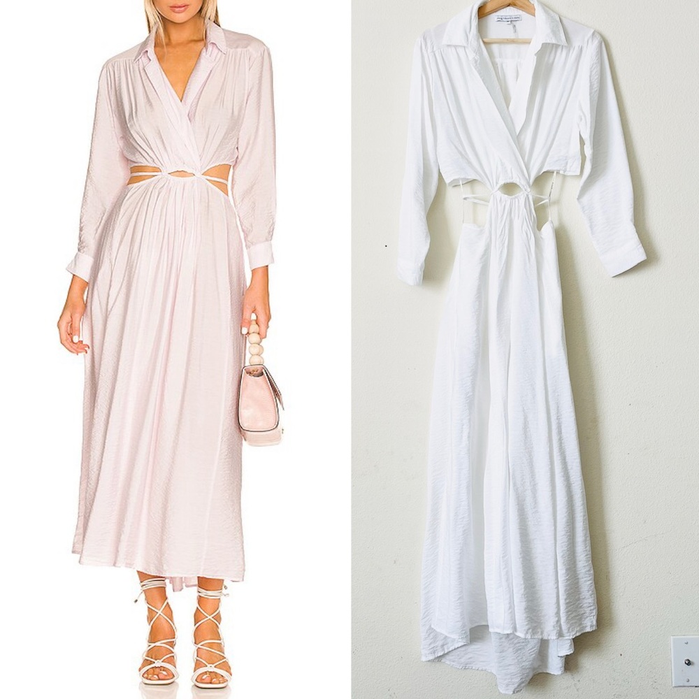 Young Fabolous & Broke MEDIUM Derby cutout collared maxi dress in white